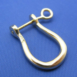 18k Gold Shackle Earring with Secure Screw Post