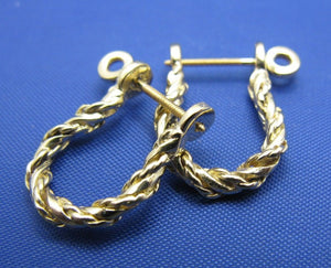 14k Gold Rope Twisted Pirate Shackle Earring Hoops