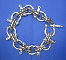 Load image into Gallery viewer, Sterling Silver Large 20mm Nautical Shackle Bracelet with Camouflaged Latch
