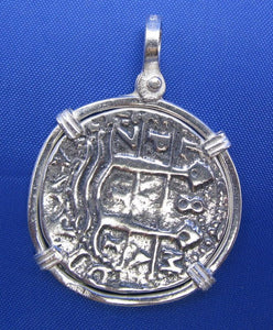 Sterling Silver Medium Sized Caribbean Pirate Coin Pendant