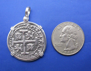 Sterling Silver Medium Sized Caribbean Pirate Coin Pendant