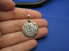 Load image into Gallery viewer, Spanish Colonial &quot;1 Reale&quot; Atocha Shipwreck Coin Replica in 14k Yellow Gold Bezel
