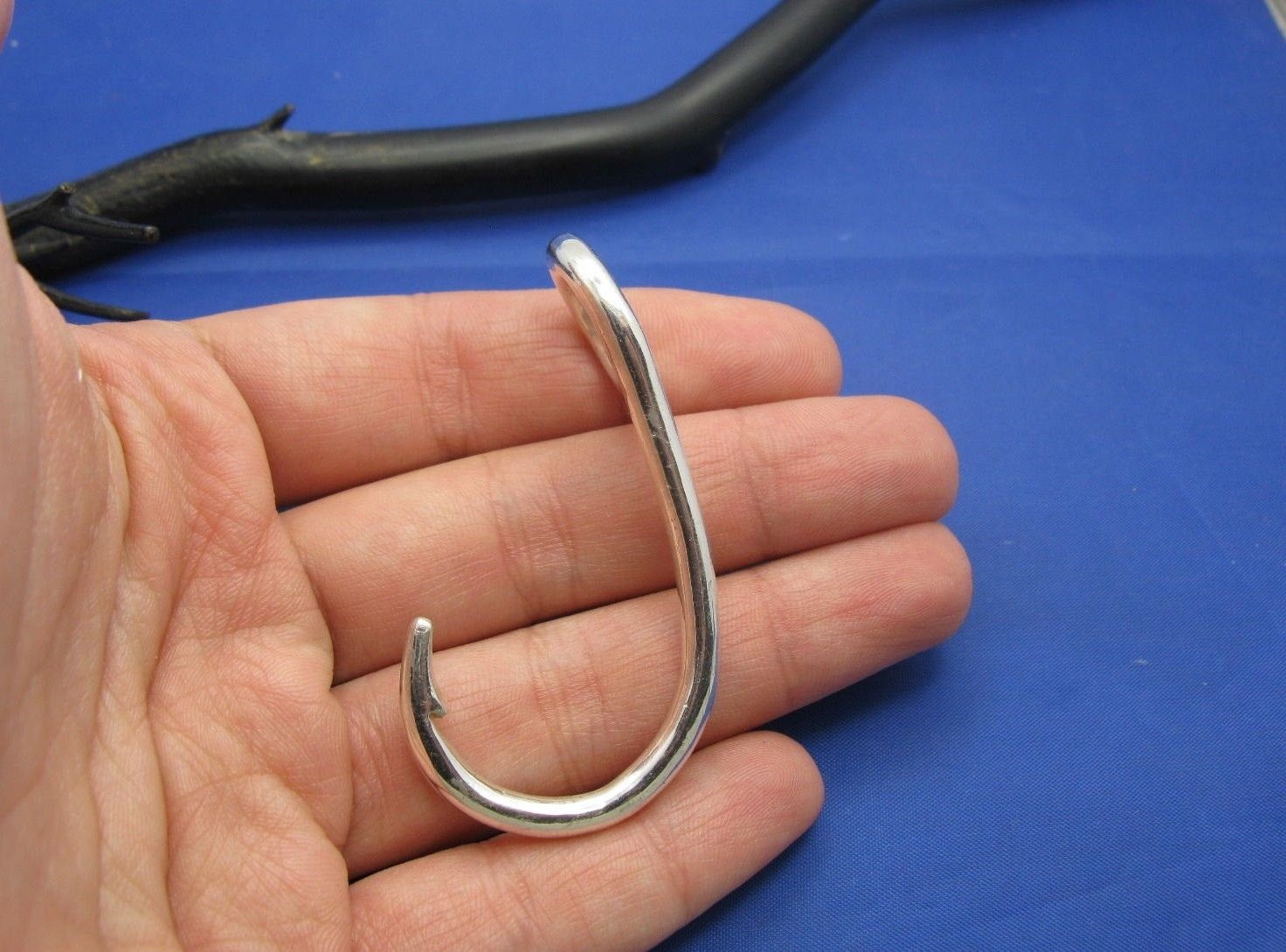 extra large fish hooks Sterling Silver Extra Large Men's Nautical Fish Hook Pendant – Crisol Jewelry