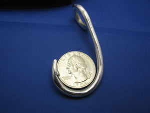 Sterling Silver Extra Large Men's Nautical Fish Hook Pendant 2.25"x 1.25"
