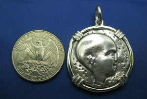 Sterling Silver Out Of This World Alien Coin Pendant