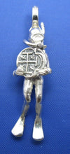 Load image into Gallery viewer, Small Diver Pendant Holding Sunken Treasure Coin
