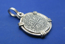 Load image into Gallery viewer, Sterling Silver Spanish Shipwreck Replica Coin Treasure Cobb Key West Pendant
